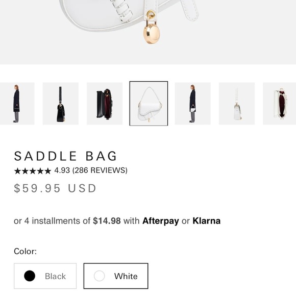 NWOT Valentina Rose Saddle Bag in White OS - Picture 5 of 11